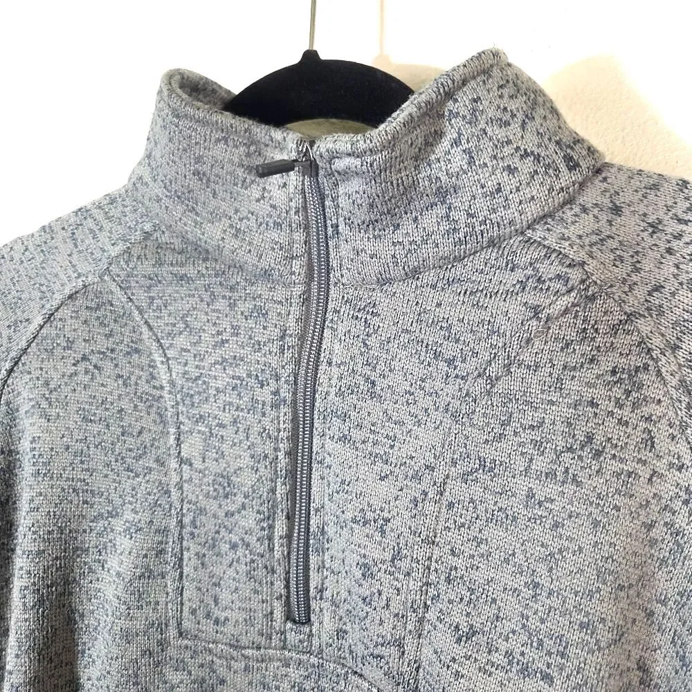 Quiksilver Mens XL Gray Heather Quarter Zip Pullover Fleece Sweater Surf Skate